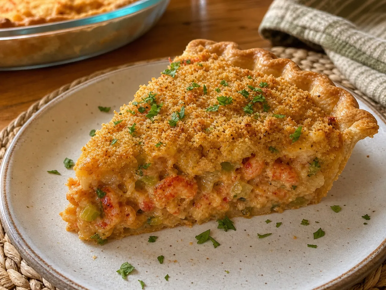 Crawfish Pie — served