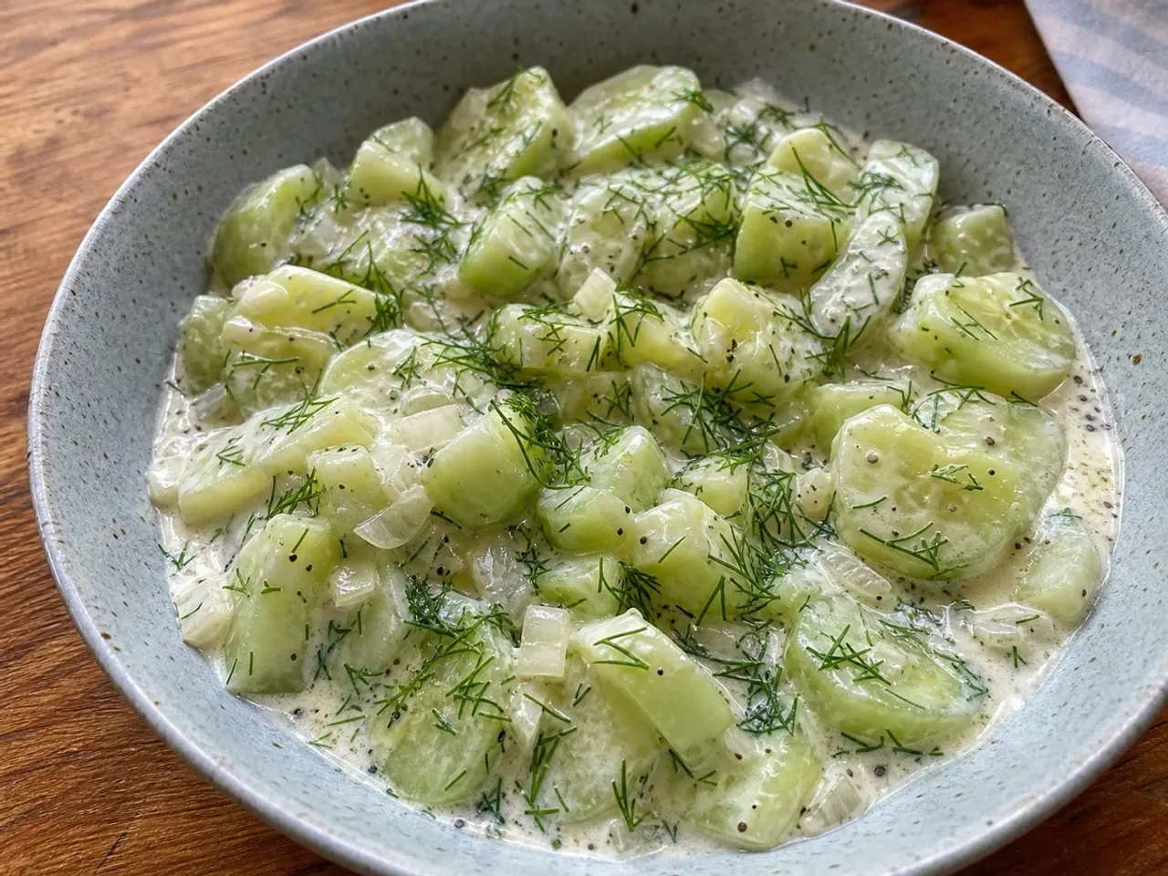 Creamed Cucumbers — served