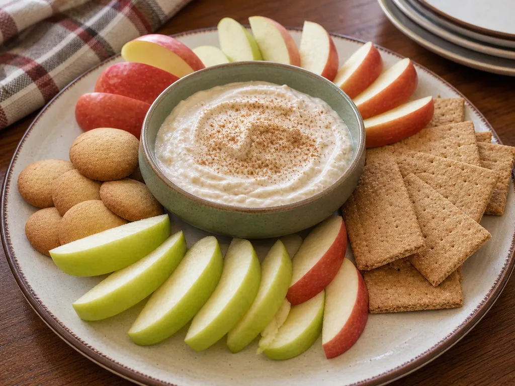 Creamy Apple Dip — plated and served