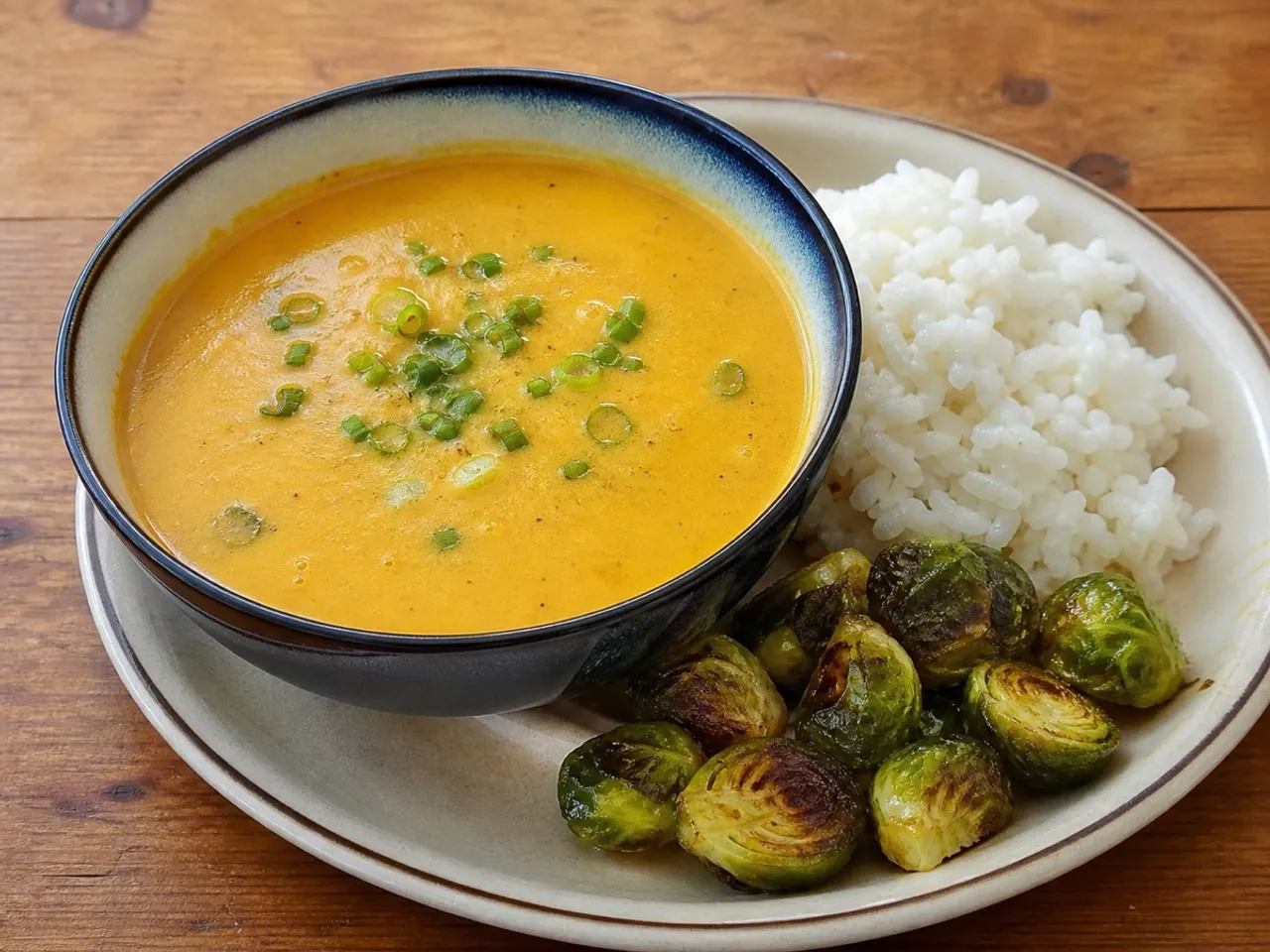 Creamy Pumpkin Soup — served