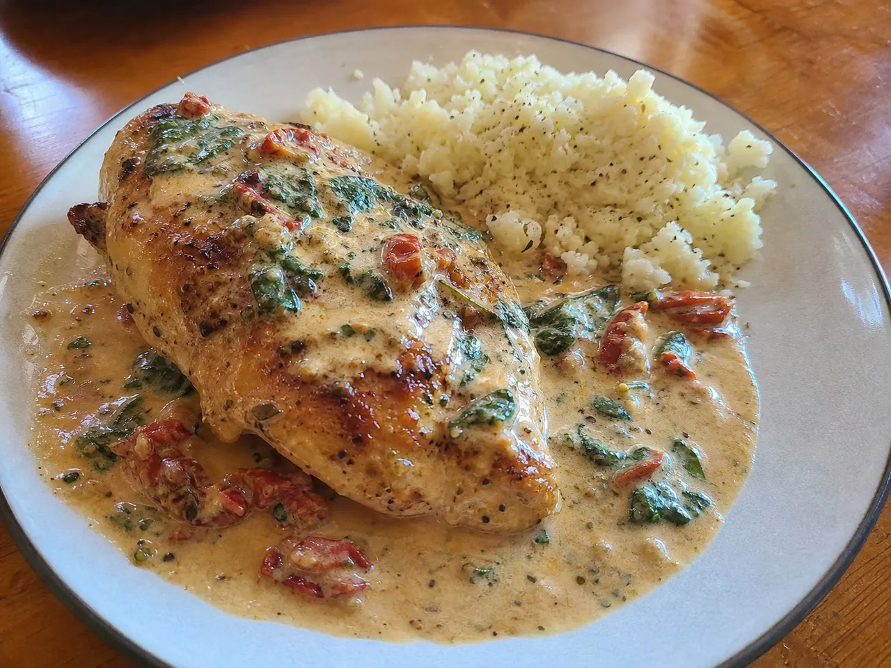 Creamy Tuscan Chicken — served