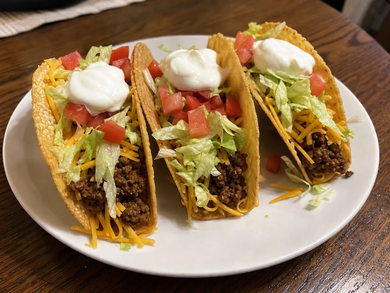 Crispy Beef Tacos — served