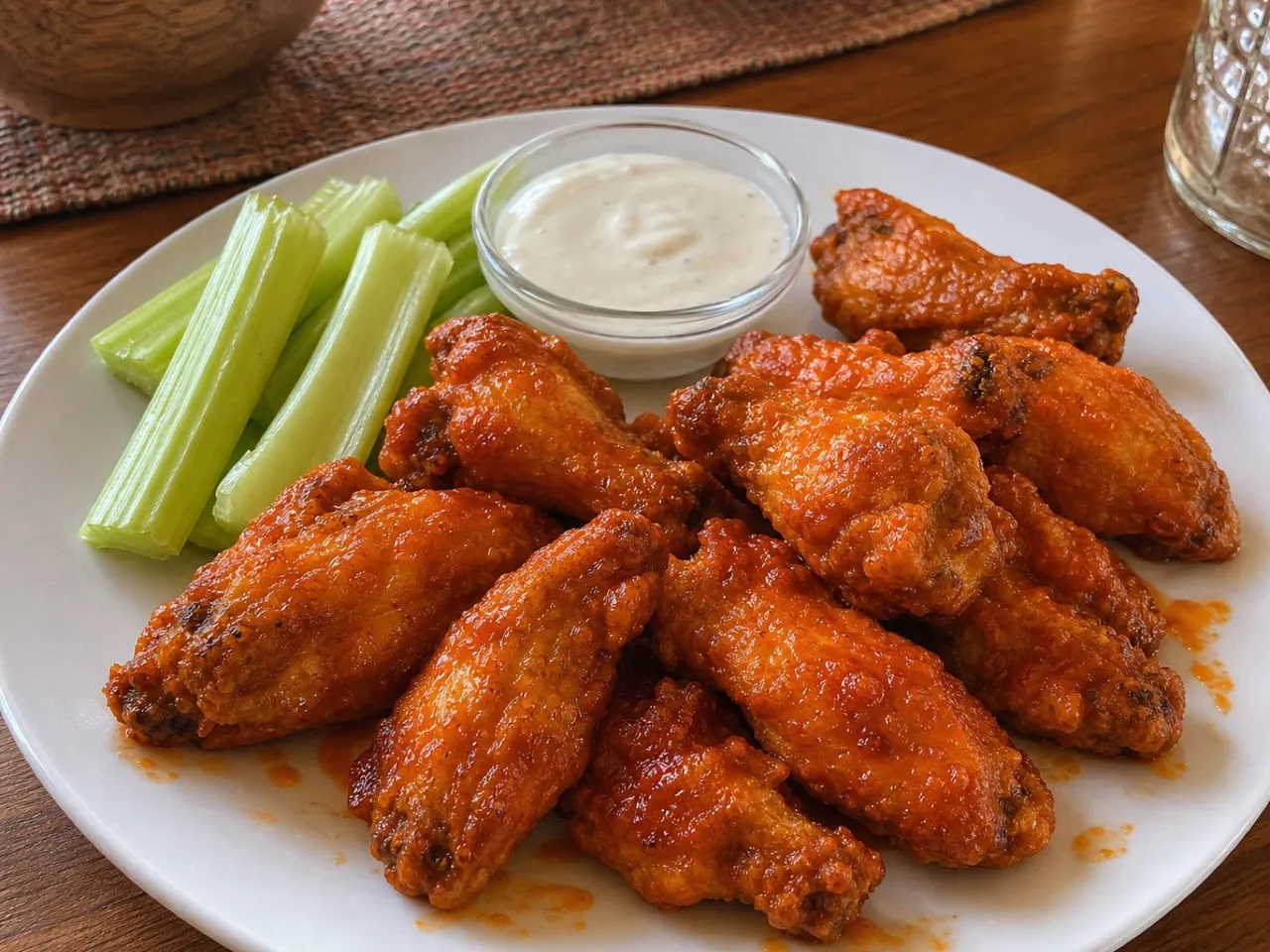 Crispy Buffalo Chicken Wings — served