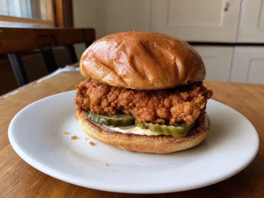 Crispy Chicken Sandwich — plated and served