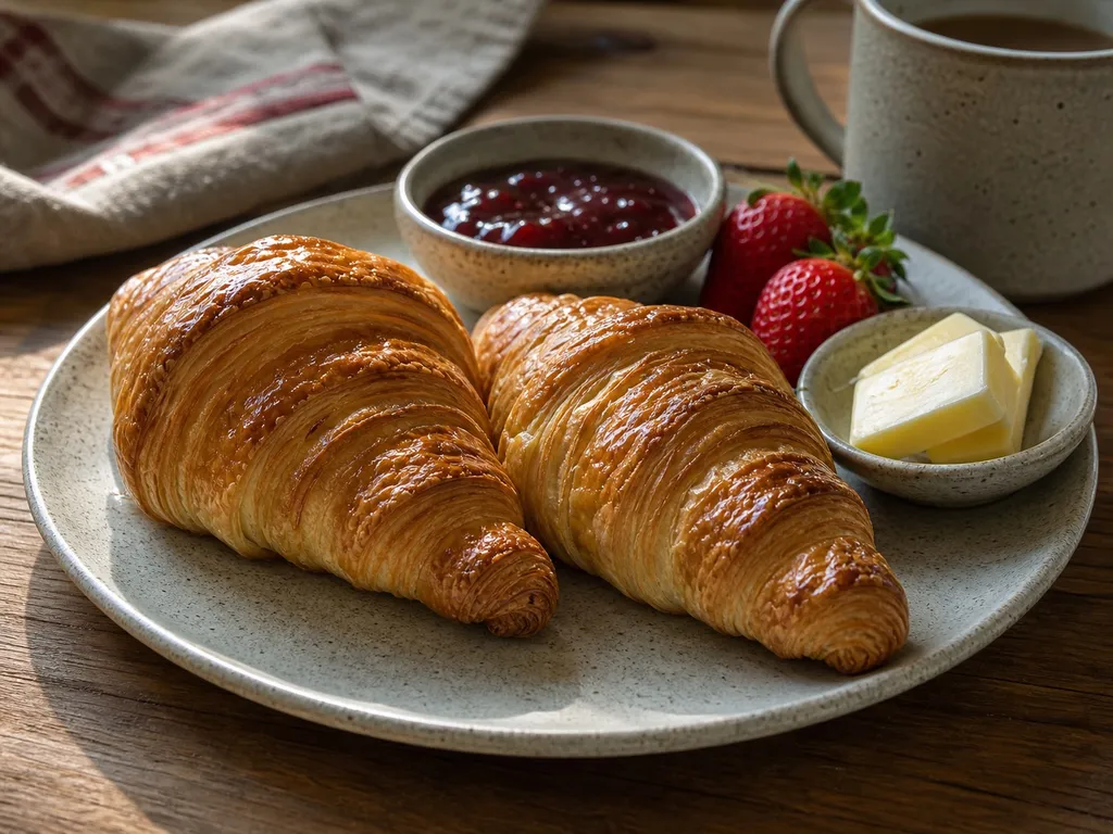 Croissants — plated and served