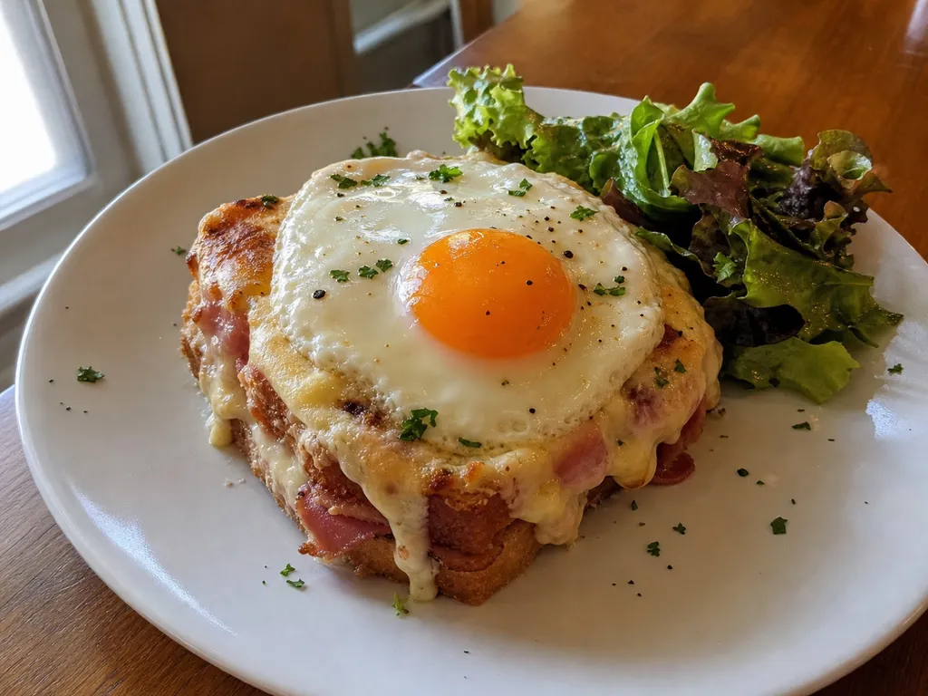 Croque Madame — plated and served