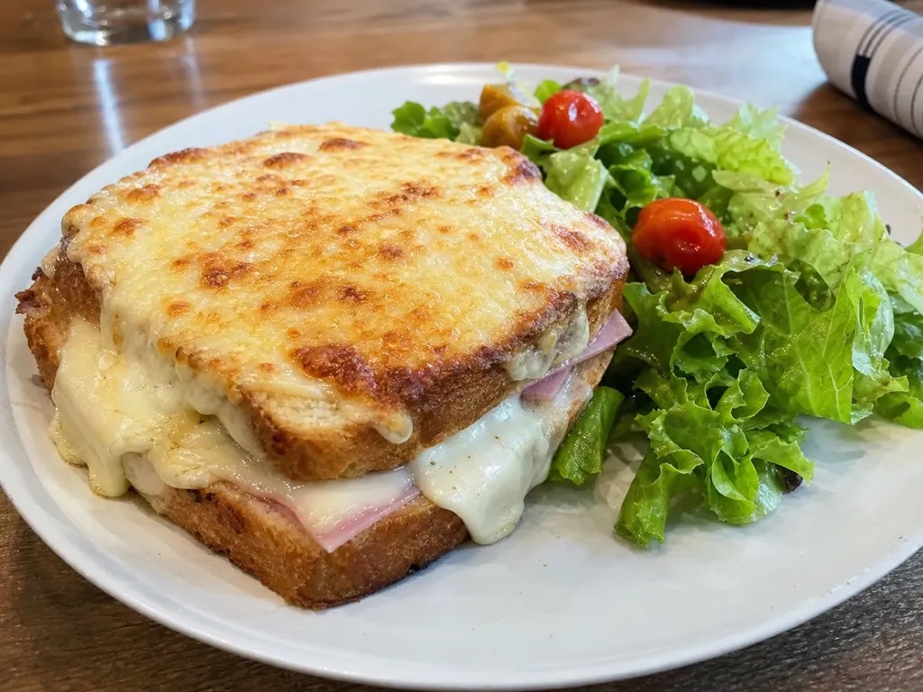Croque Monsieur — plated and served