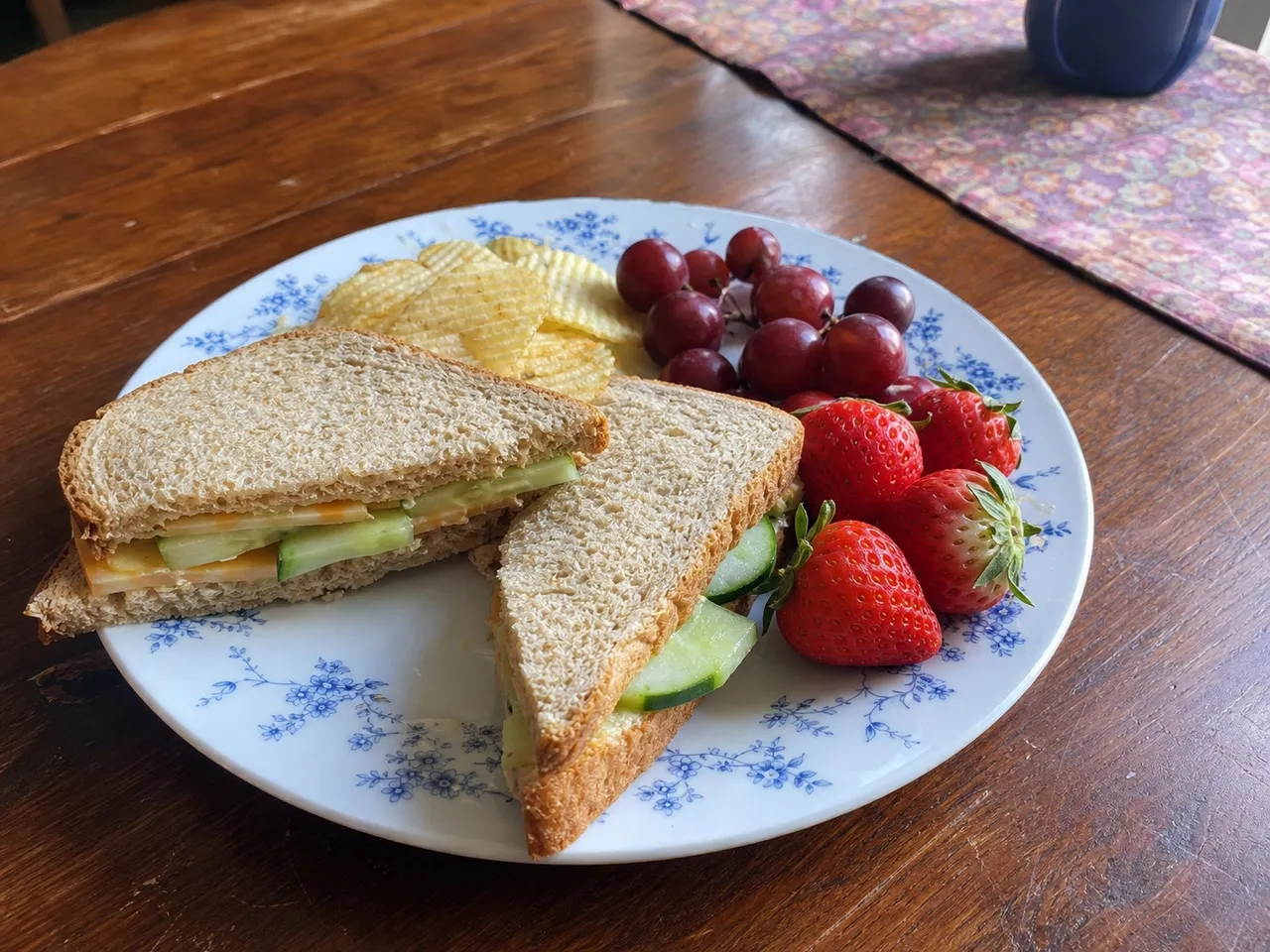 Cucumber and Cheddar Cheese Sandwiches — served
