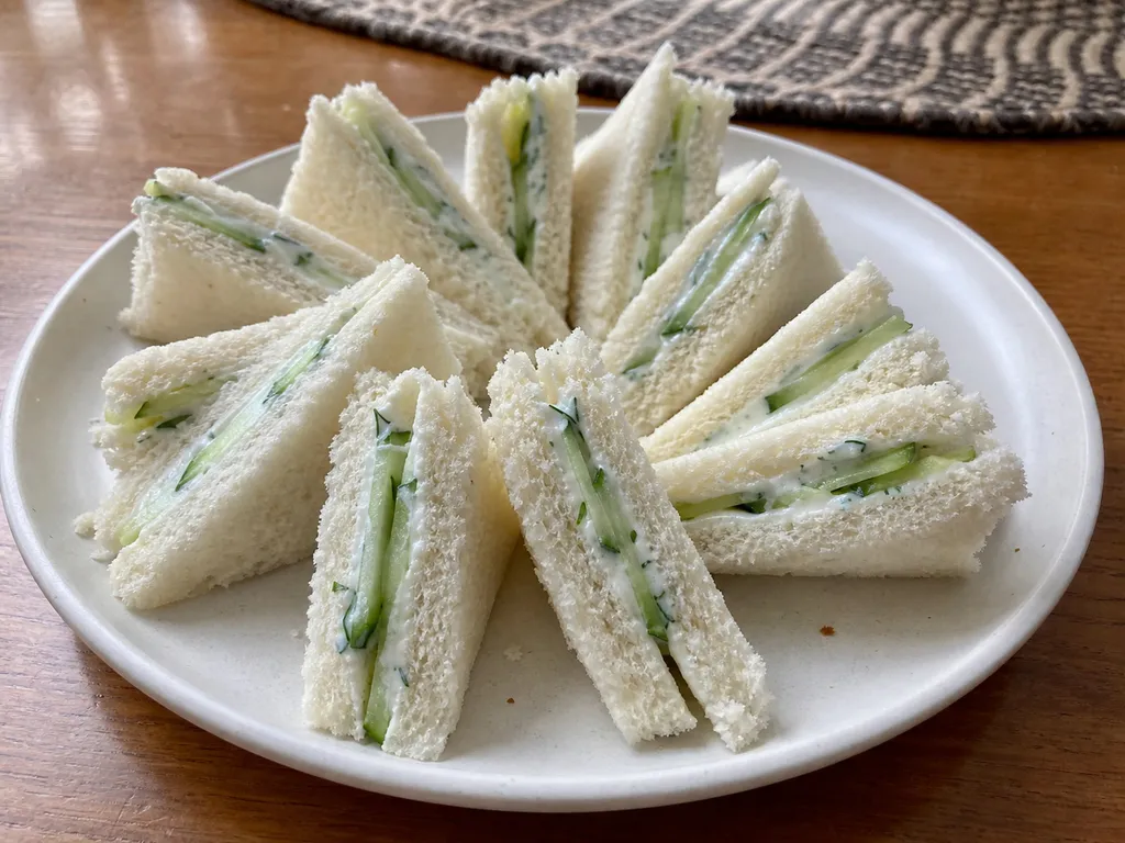 Cucumber Tea Sandwich — plated and served