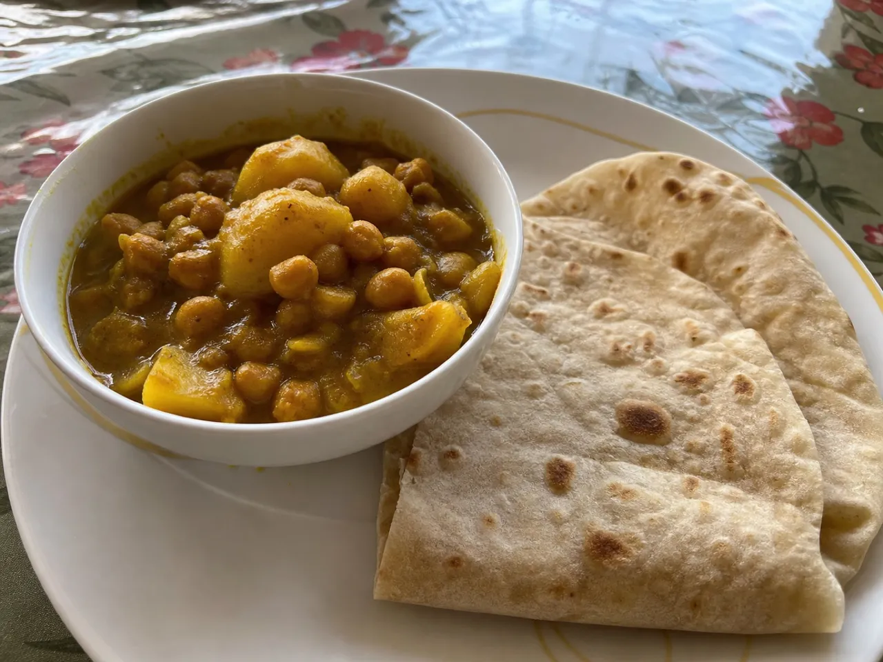 Curried Channa and Aloo — served