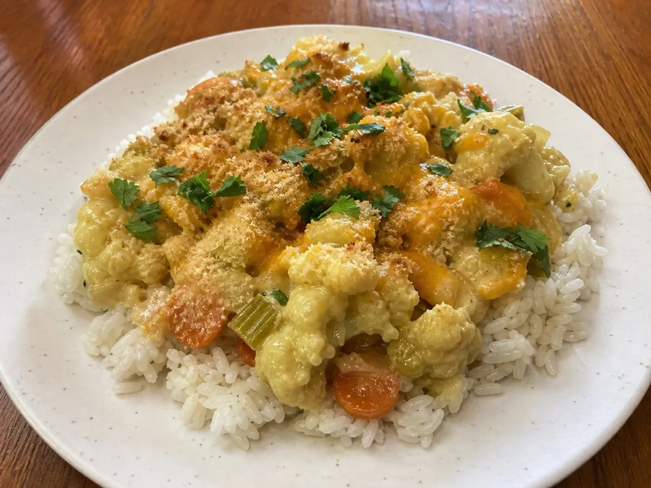Curried Vegetables — served