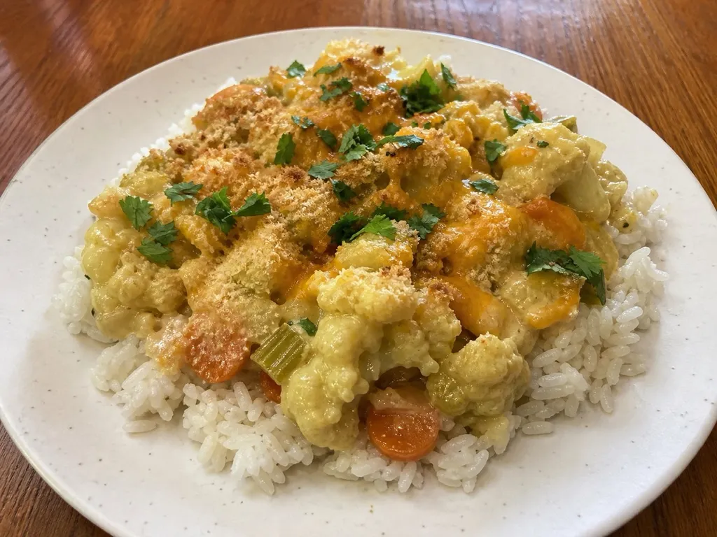Curried Vegetables — plated and served