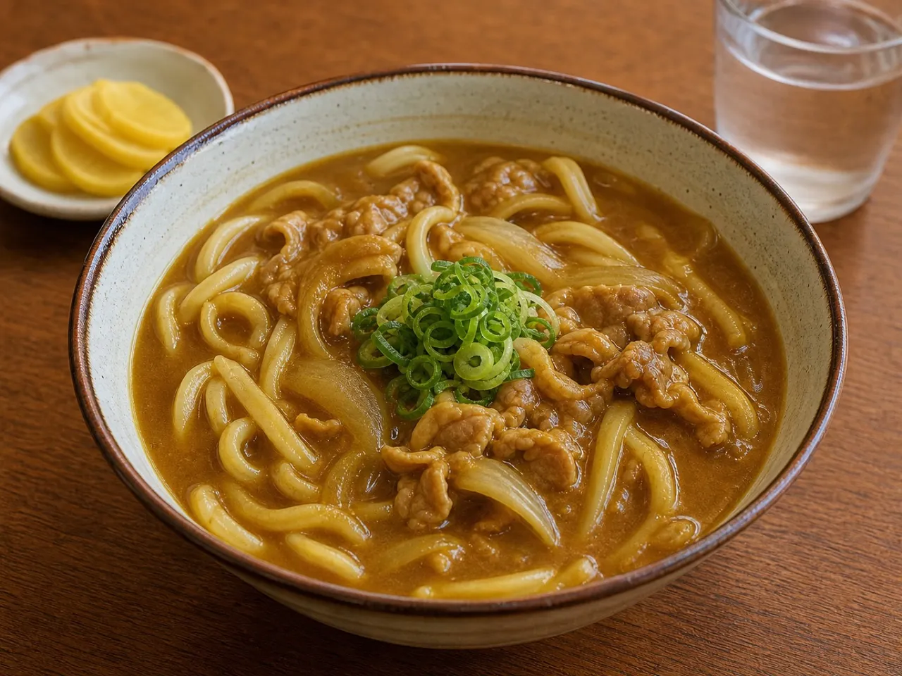 Curry Udon — served