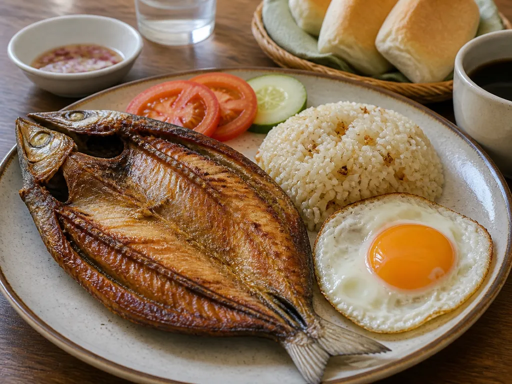 Daing na Bangus — plated and served