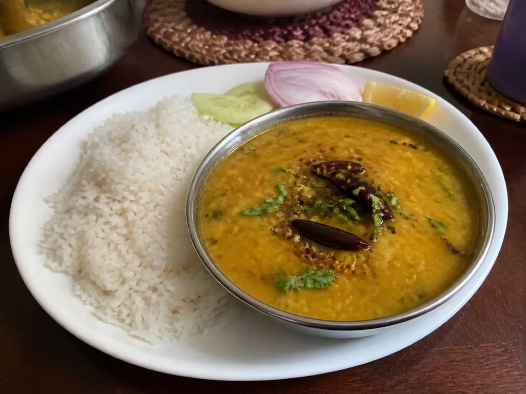 Dal Tadka — plated and served
