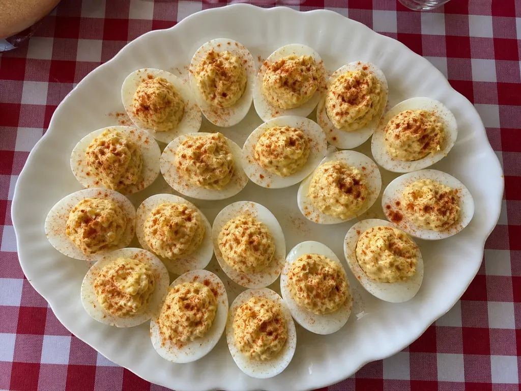 Deviled Eggs — plated and served