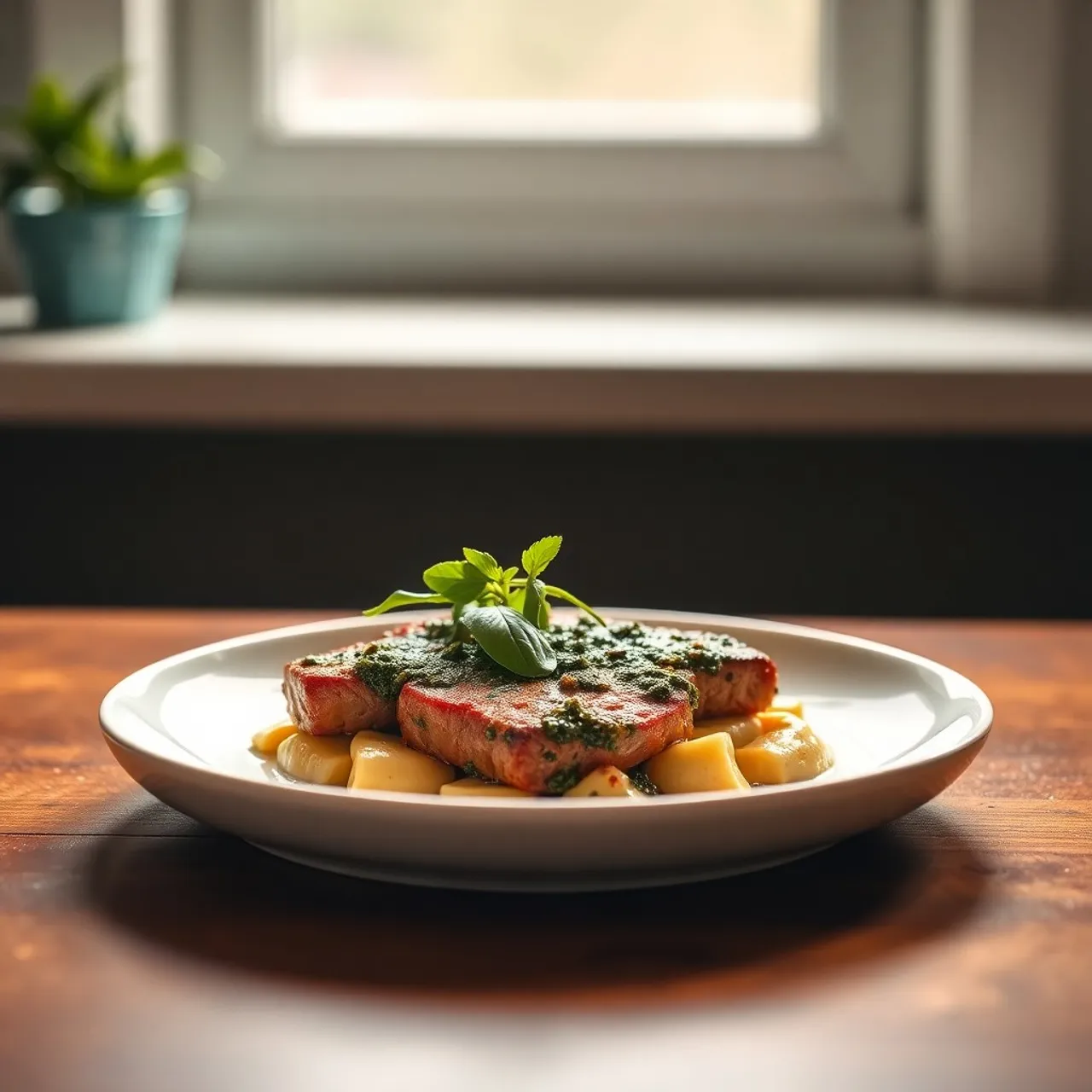 Dijon Pesto Steak — Meat & Pork recipe