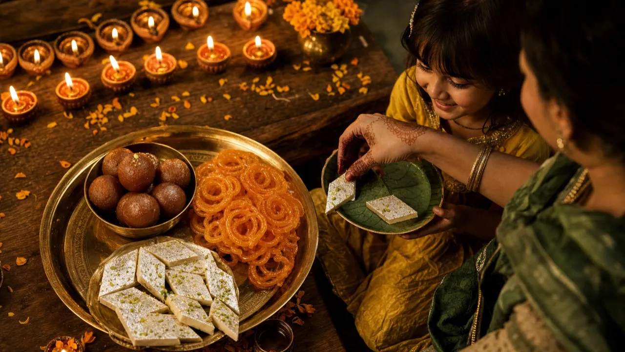 A spread of diwali dishes