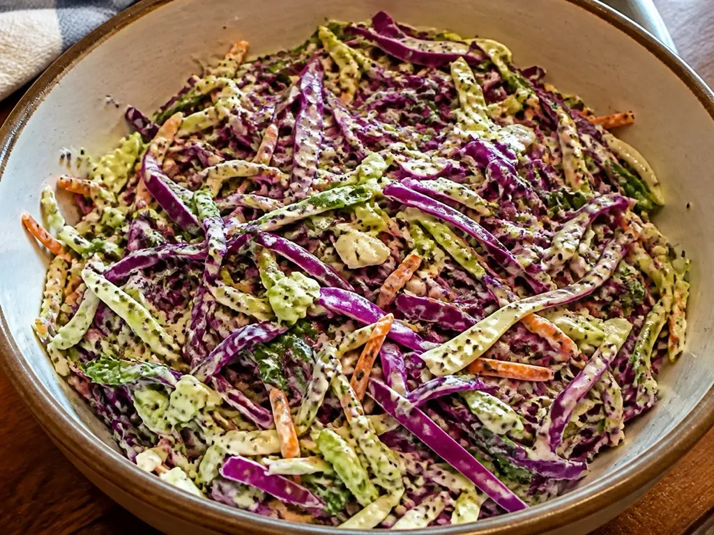 Double Cabbage Salad — plated and served