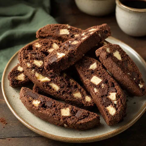 Double Chocolate Chunk Biscotti — Desserts recipe