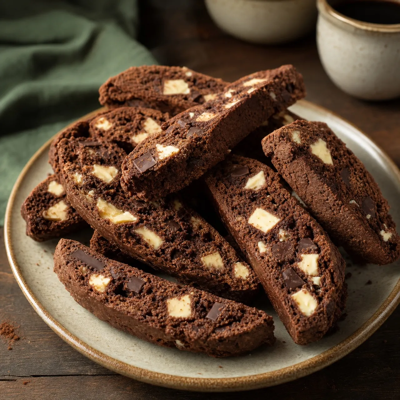 Double Chocolate Chunk Biscotti — Desserts recipe