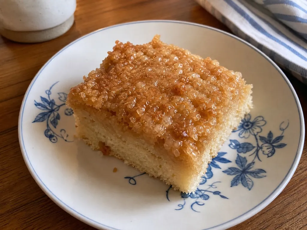 Drømmekage — plated and served