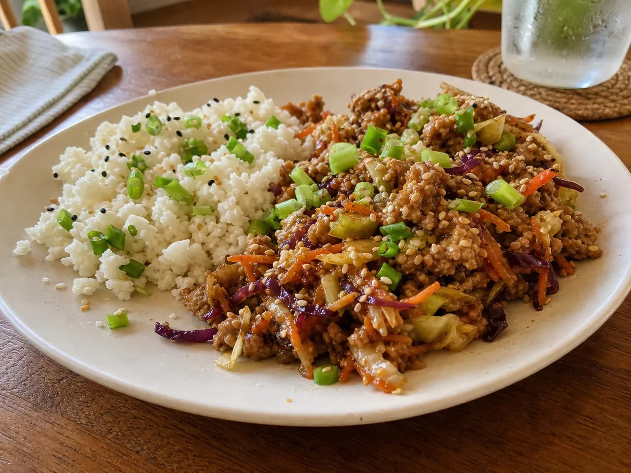 Egg Roll Bowl — served
