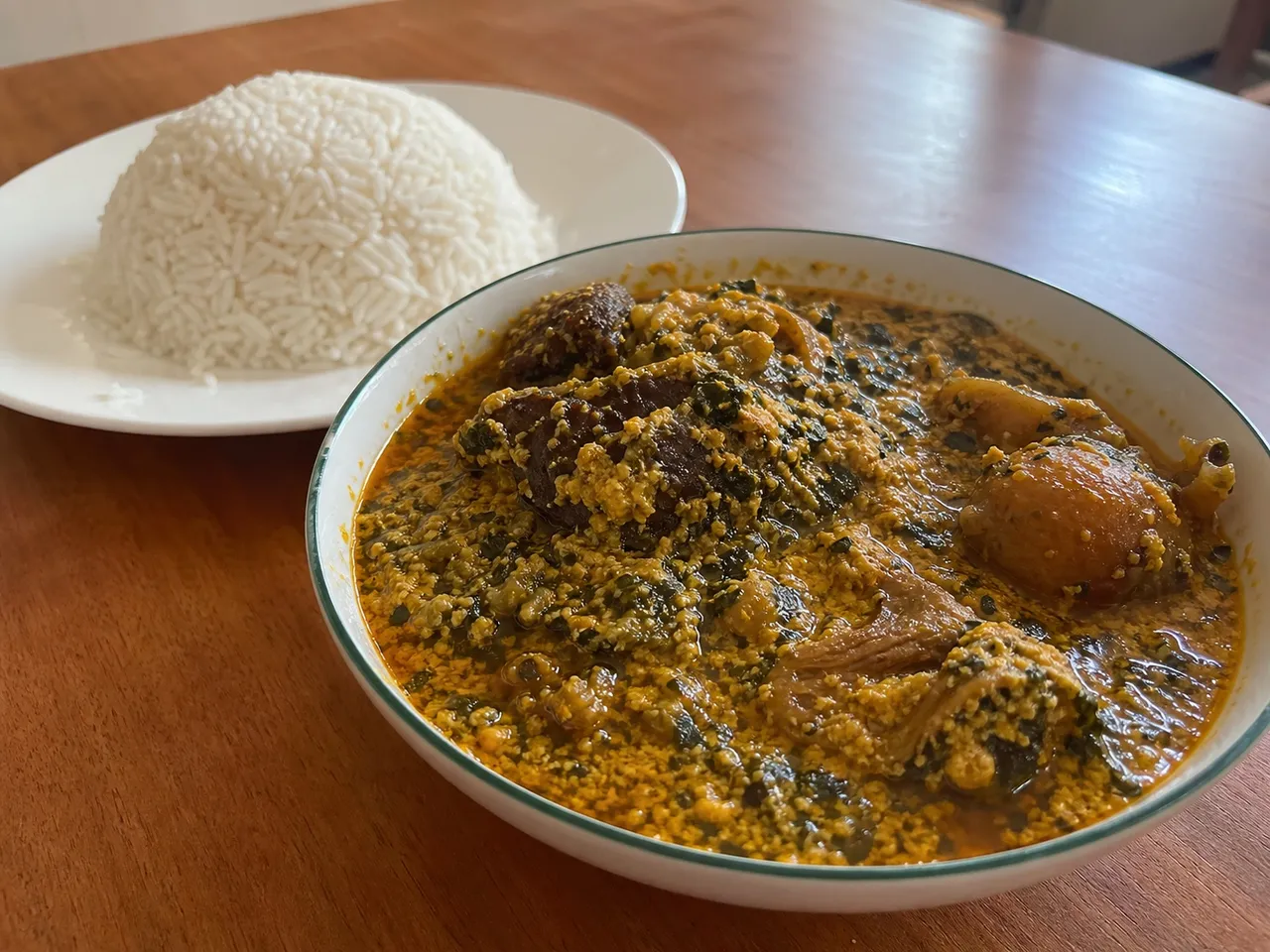 Egusi Soup — served