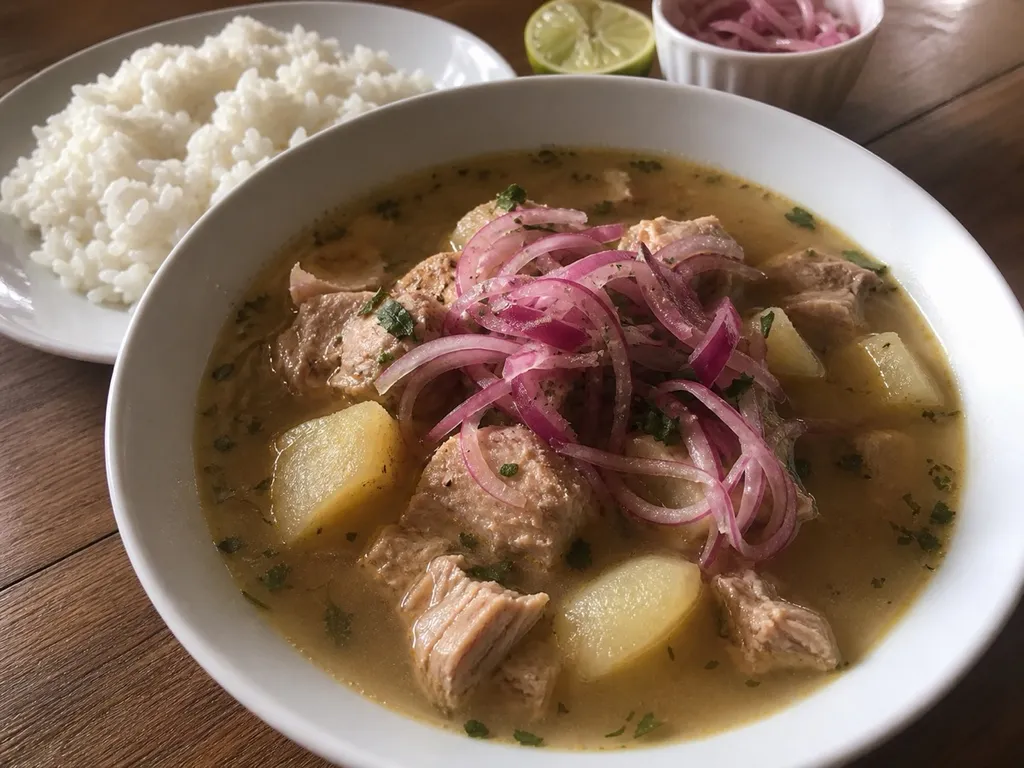 Encebollado — plated and served