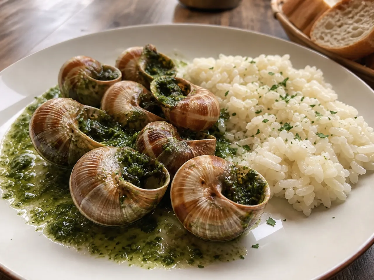 Escargots de Bourgogne — served