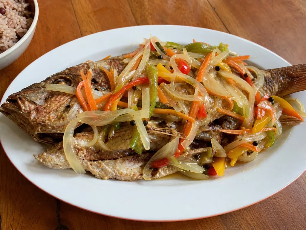 Escovitch Fish — plated and served