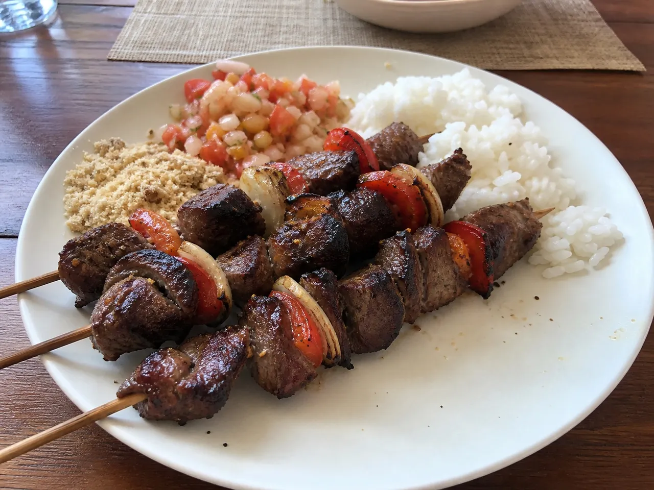 Espetinho de Carne (Brazilian Beef Skewers) — served