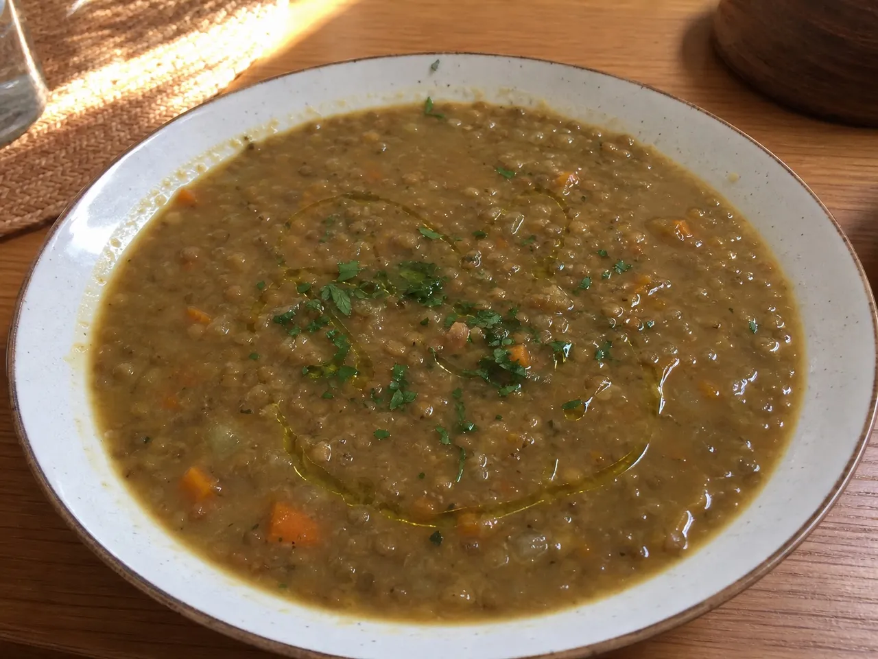 Fakes (Greek Lentil Soup) — served