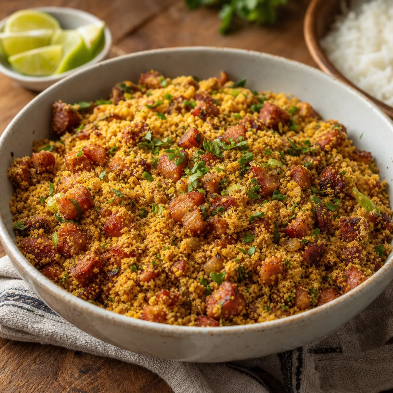 Farofa (Toasted Cassava Flour with Bacon) — Brazilian recipe