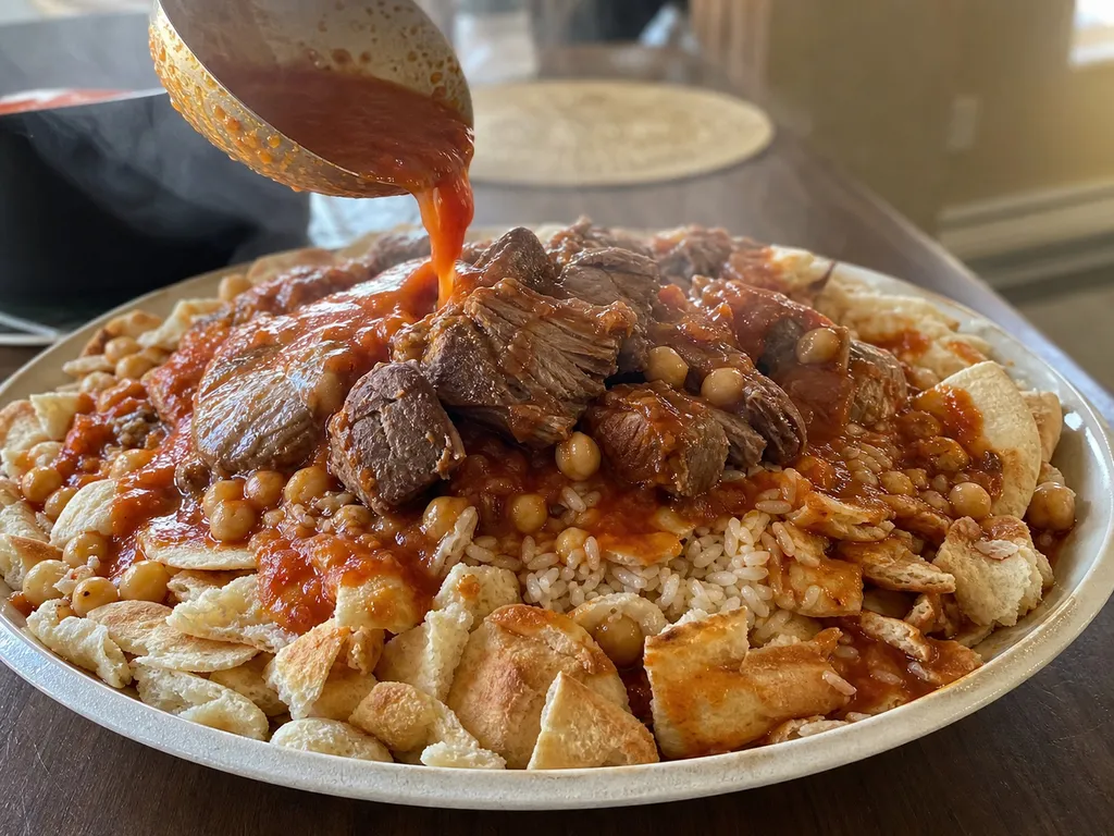 Fattah — plated and served