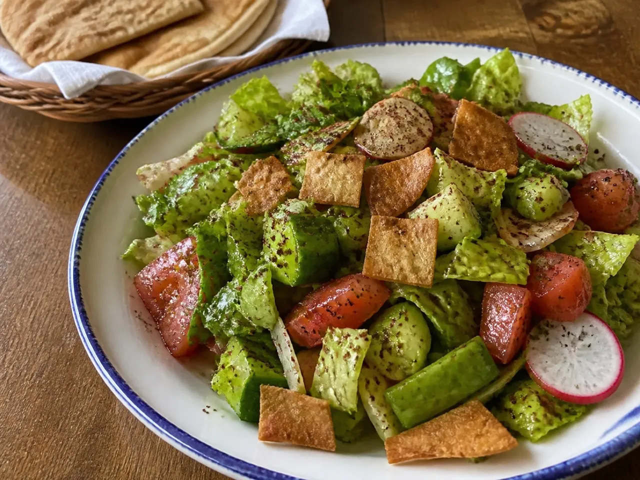 Fattoush Salad — served