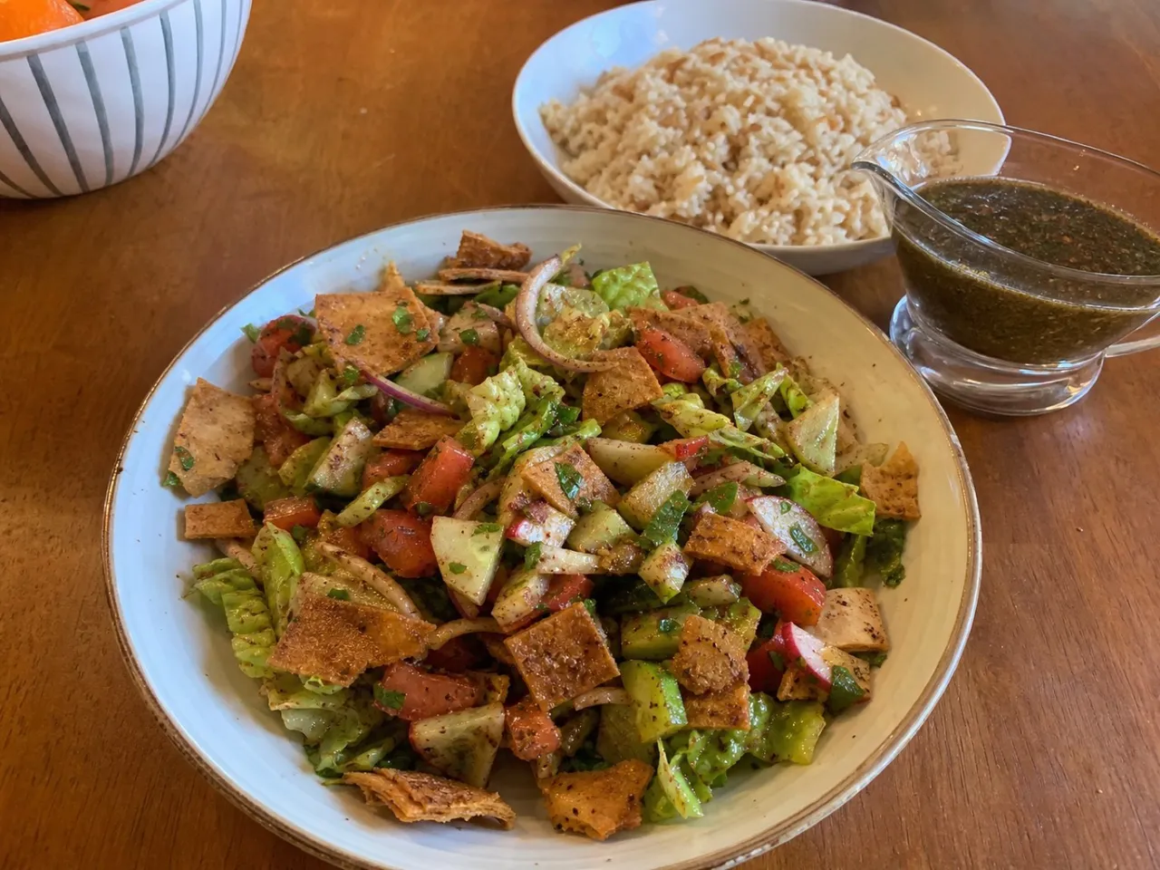 Fattoush — served