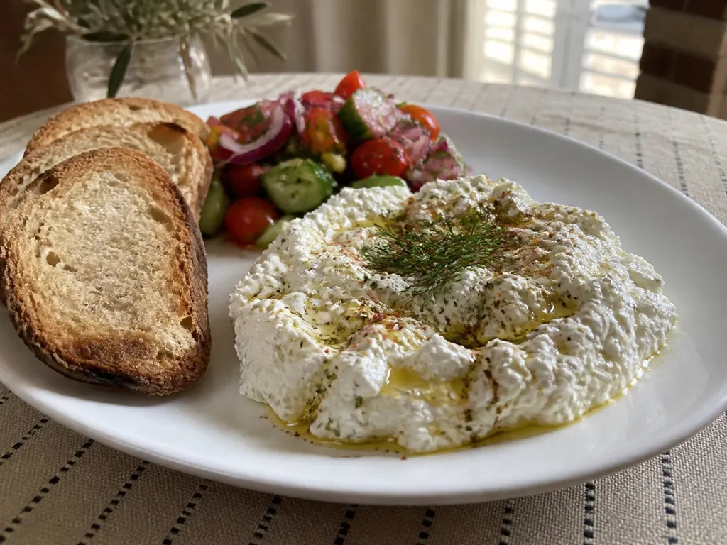 Feta Cheese Spread — plated and served