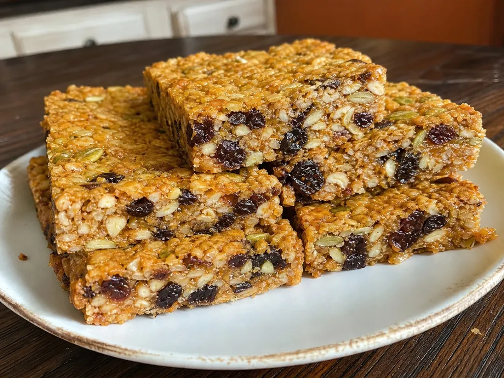 Flake-and-Fruit Squares — plated and served