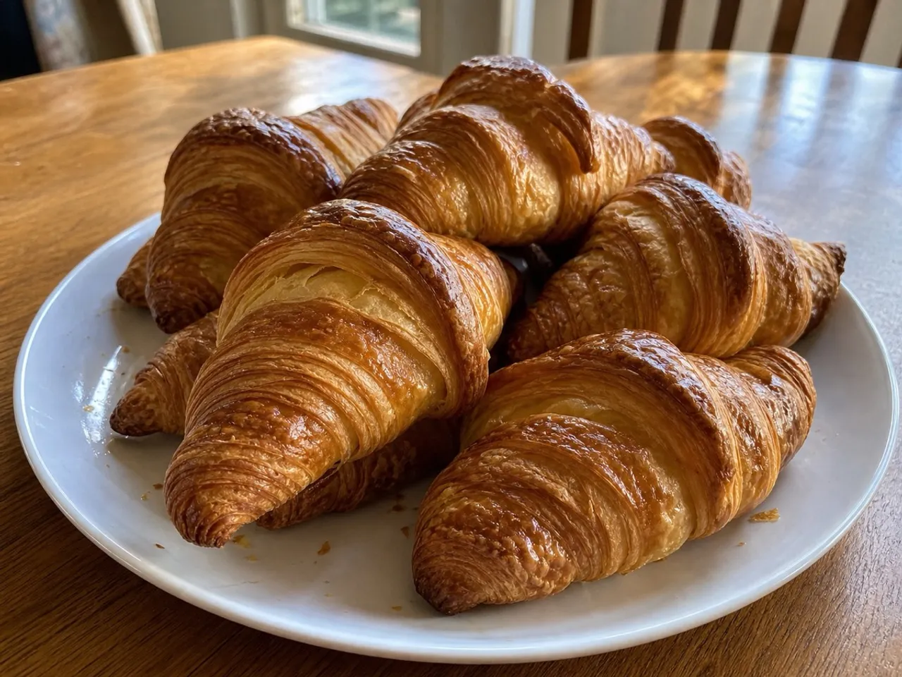 Flaky Butter Croissants — served