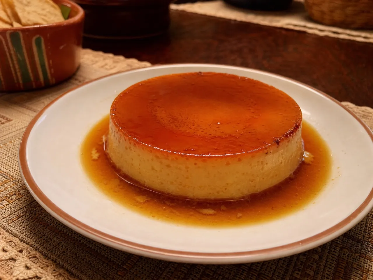Flan — served