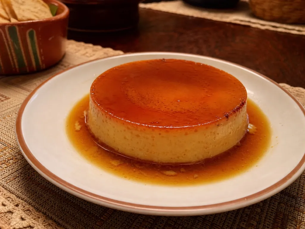 Flan — plated and served