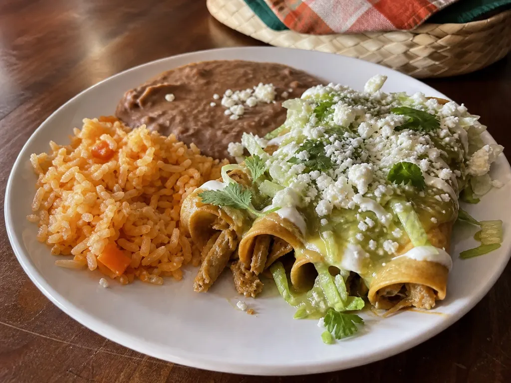 Flautas (Taquitos) — plated and served