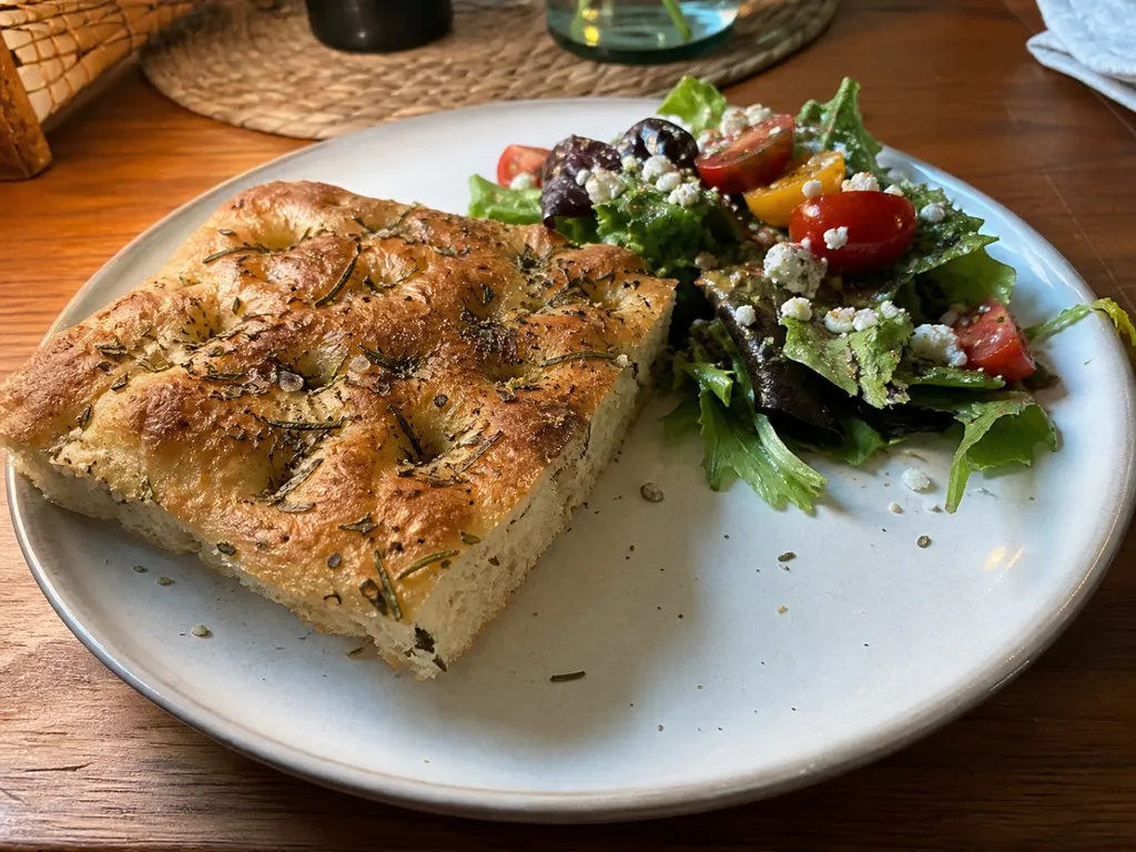 Focaccia Bread — plated and served