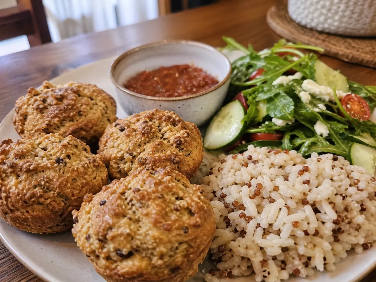 Four Grain Muffins — served