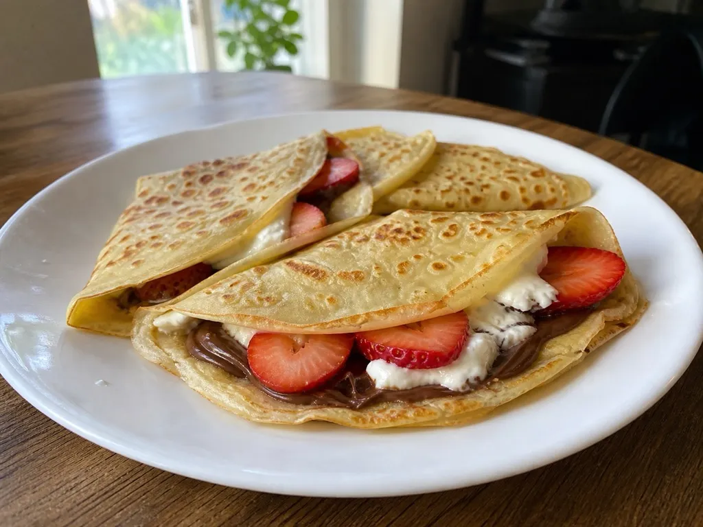 French Crepes — plated and served