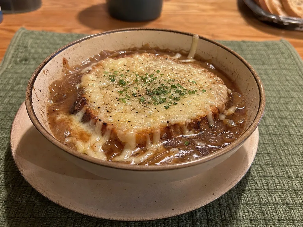 French Onion Soup — plated and served