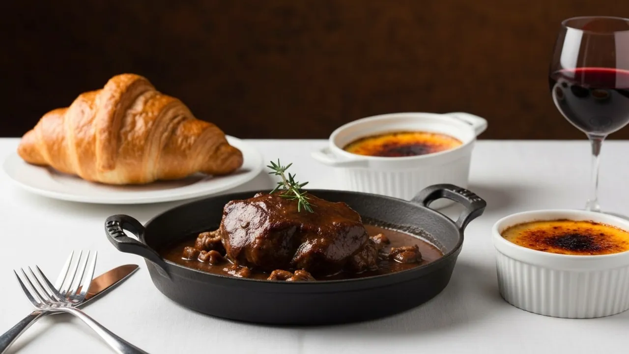 A spread of French dishes