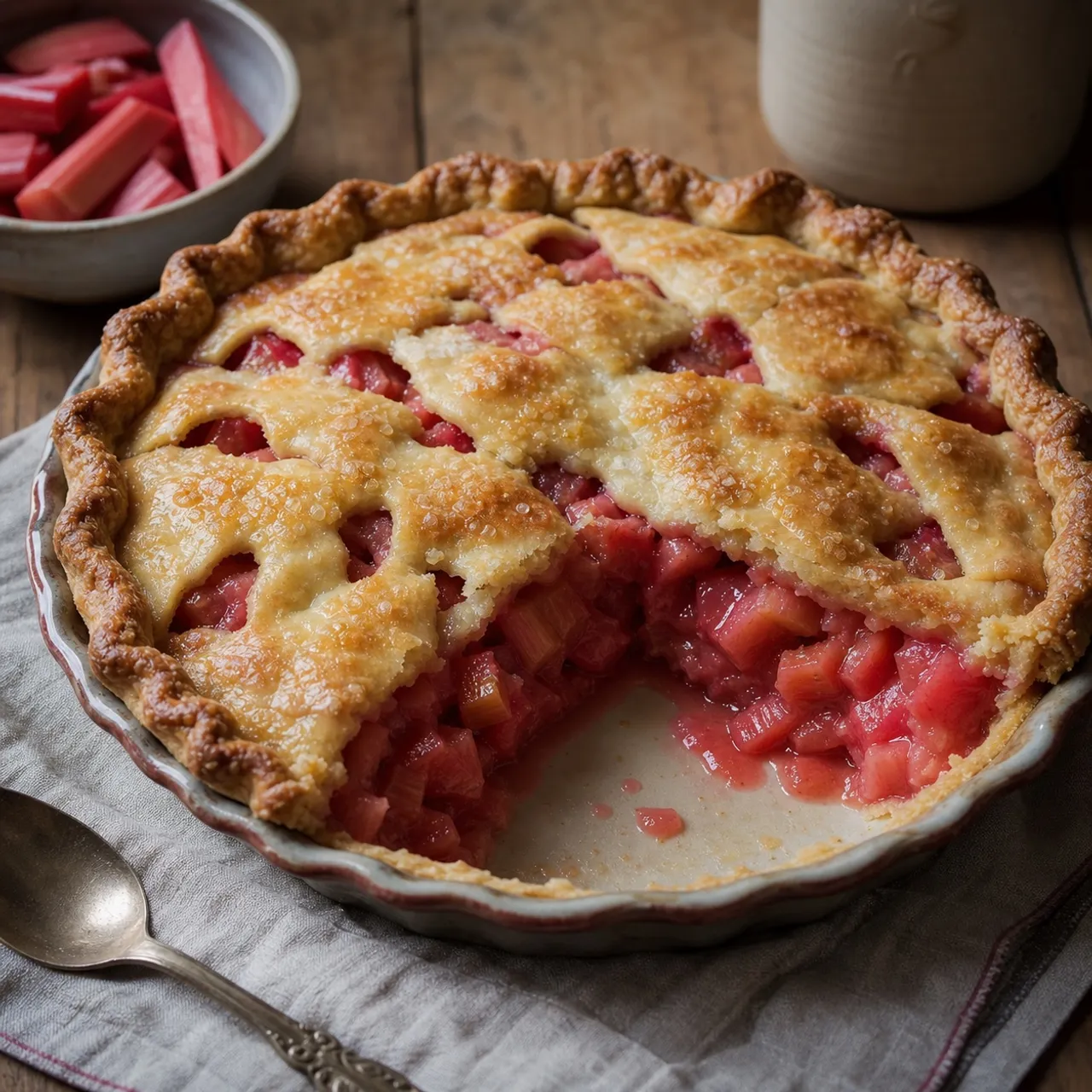 Fresh Rhubarb Pie — Desserts recipe
