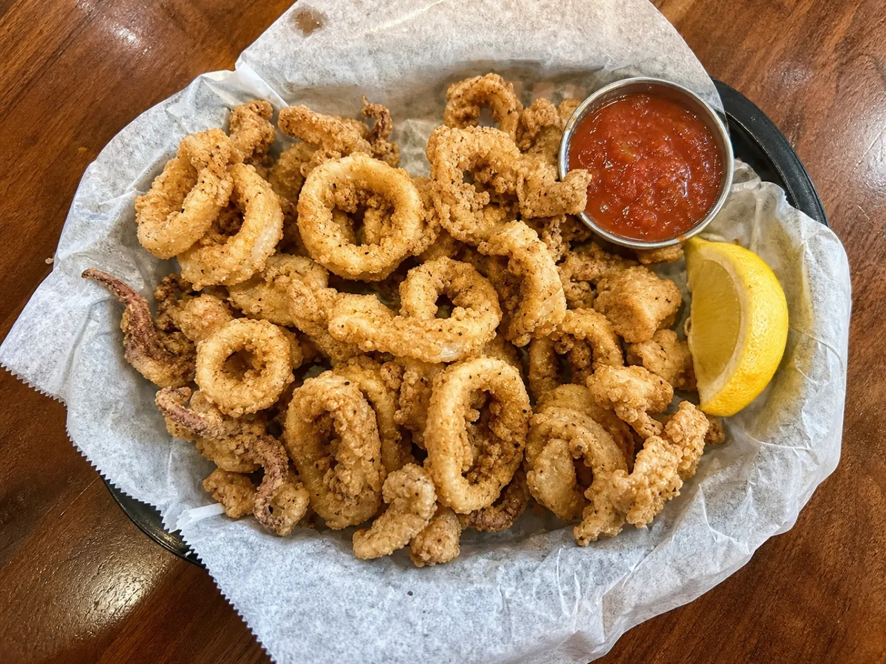 Fried Calamari — served